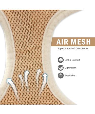 PUPTECK Soft Mesh Dog Harness - Comfort Padded Vest for Small Pets, Beige - Buy Online on GoSupps.com