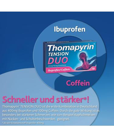 Thomapyrin TENSION DUO Film-Coated Tablets - Fast Relief for Severe Headaches - 18 Pieces - International Shipping Available - Buy Online on GoSupps.com