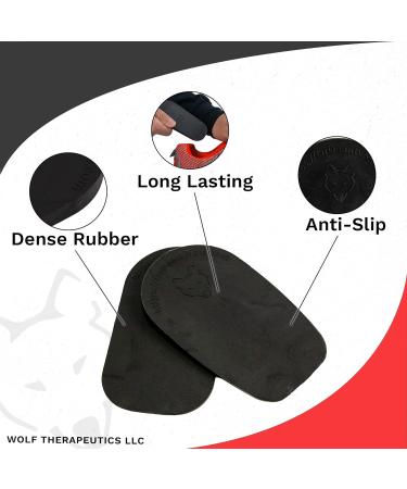 Dr. Wolf 5mm Heel Lifts for Men - 2 Pack of Rubber Inserts for Leg Length Discrepancy & Pain Relief - Black - Buy Online on GoSupps.com