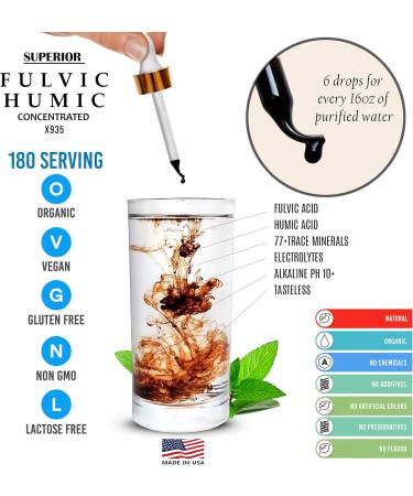 Fulvic Humic Acid Ionic Trace Minerals with Electrolytes Liquid Supplement Plus Oregano Oil Drops Super Strength More Versatile Then Oil of Oregano Softgels and Capsules - Buy Online on GoSupps.com