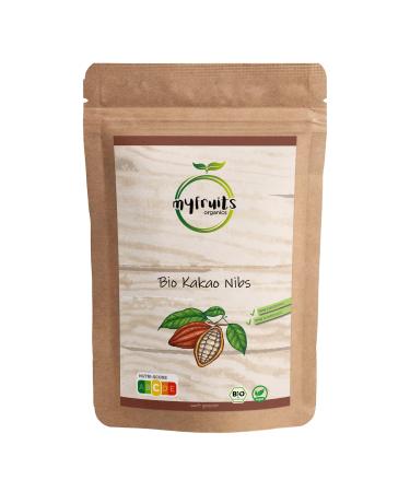 Myfruits Bio Kocao Nibs 1000g cocoa without additives without sugar gently roasted for a chocolate tasty for baking or for muesli 1 kg (1 Pack)