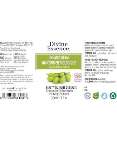 Divine Essence NEEM 85% ORGANIC 30ml - Buy Online on GoSupps.com