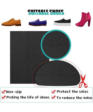 10 Pcs Non Slip Shoe Sole Protector - Adhesive Shoe Grip Pads for Men Women Shoes Heels & Boots - Black Rubber Shoe Treads 3.1 x 5.1 Inches - Buy Online on GoSupps.com