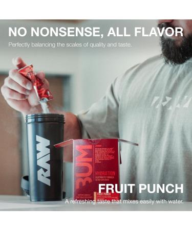 RAW Electrolytes Powder Hydration Drink Mix - BUM Hydrate Fruit Punch (20 Servings) | Electrolyte Packets for Muscle Support & Endurance | Keto-Friendly Hydration Solution - Buy Online on GoSupps.com