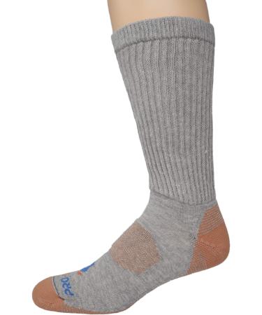 Pro-Tect Diabetic Copper Crew Socks (2-Pack) - Large Grey Heather - Made in USA - Buy Online on GoSupps.com