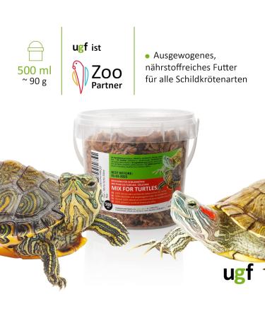 Buy UGF Universal Turtles Food Mix - 500ml Balanced Diet for Water Turtles with Gammarus Silk Caws Mealworms Shrimp & Dried Fish - Buy Online on GoSupps.com