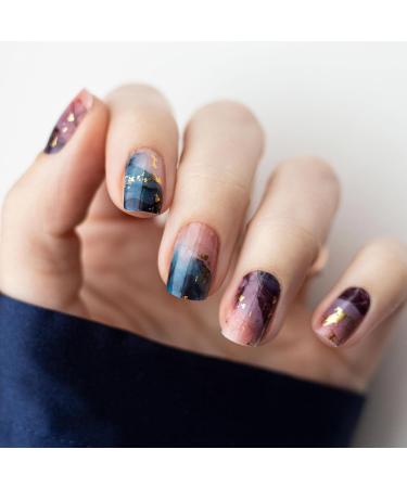 Avoa Beauty Nail Film - Romancing the Stone | Semi-Transparent Marble Nail Art Design | 20 Long-Lasting Self-Adhesive Wraps in Pink Blue Green Gold - Buy Online on GoSupps.com