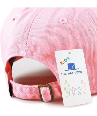 Kids Low Profile Cotton Denim Baseball Cap Hat - Light Pink | UPF 50+ | Ages 6-9 - Buy Online on GoSupps.com