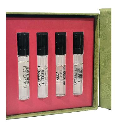 Gucci Sample Perfume WOMEN GIFT SET Bloom Guilty Pour Femme Flora Gorgeous Gardenia Flora Gorgeous Jasmine - 1.5 ml / 0.05 oz - set of 4 spray samples (9100) - Buy Online on GoSupps.com