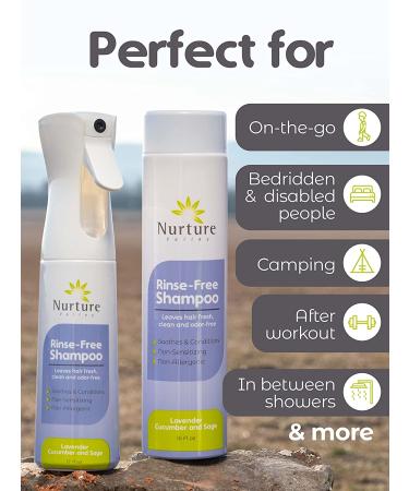 Nurture Valley Rinse Free Shampoo - Waterless Nourishing Spray | Fresh, Clean & Odor-Free Hair - 12 Oz Continuous Spray Bottle + 16 oz Refill - Buy Online on GoSupps.com