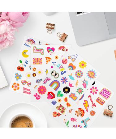 VERSRH 70s Temporary Tattoos - 8pcs Groovy Designs for Kids Party Favor | Waterproof Body Stickers for Retro Hippie Theme Birthday Party - Buy Online on GoSupps.com