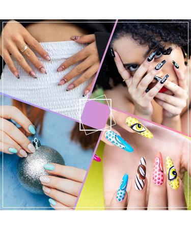 Pinkiou Nail Art Set: 15 Acrylic Brushes, 5 Dotting Pens, 50 Tips Sticks Display, Resin Palette - Pink | Nail Art Decoration Kit - Buy Online on GoSupps.com