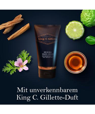 King C. Gillette Bartpflege Original Rasier Cream (175 ml) - Moisturizing Shaving Cream for Sensitive Skin | Premium Men's Grooming Gift - Buy Online on GoSupps.com