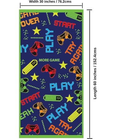 Kids Gaming Microfiber Beach Towel - Large (30x60) - Absorbent, Quick Dry, Sand Free - Lightweight Blanket for Sports, Pool, Picnic, Travel - Boys, Girls, Toddler - Buy Online on GoSupps.com