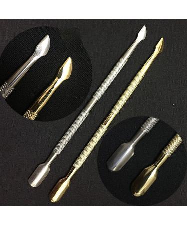 adonpshy Nail Pusher Anti-Slip Nail Dead Skin Remover Double Side for Home Silver