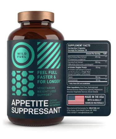 Appetite Suppressant for Weight Loss - Wild Fuel Diet Pills That Work Fast for Women and Men - Garcinia Cambogia, Glucomannan, Leanbean, White Kidney Bean Carb Blocker and Fat Burner - 60 Veggie Caps