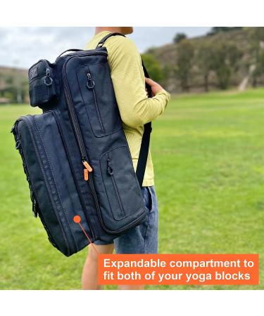 Fitdom Large Tactical Yoga Mat Sling Bag | Multiple Pockets, Easy Access & Organization | Fits Thick & Thin Mats | Expandable Compartment - Stores Up to 2 Blocks - Buy Online on GoSupps.com
