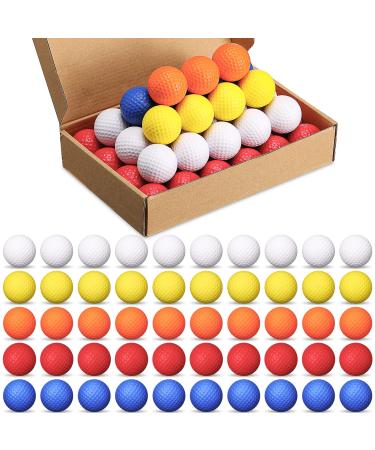 120 Pack Foam Golf Practice Balls Bulk Foam Golf Balls for Golf Practice Realistic Feel and Limited Flight Training Balls for Indoor or Outdoor Soft Ball for Golf Party Supplies Multi Colors