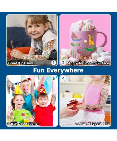 EMOME Kids Temporary Arm Tattoo Sleeves - 66 Sheets Space, Donut, Mermaid Themes - Birthday Party Favors for Boys & Girls - Buy Online on GoSupps.com