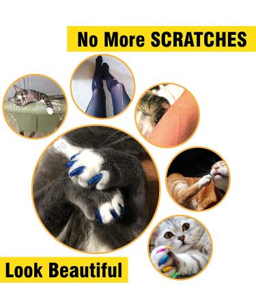 Zetpo 80 pcs Cat Claw Covers | Nail Caps with Adhesives & Applicators | S Black/Silver/Glitter/White - Buy Online on GoSupps.com