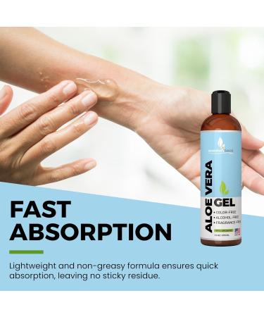 Organic Aloe Vera Gel 12oz - Pure Sunburn Relief & After Sun Care for Face & Hair - Made in USA - Buy Online on GoSupps.com