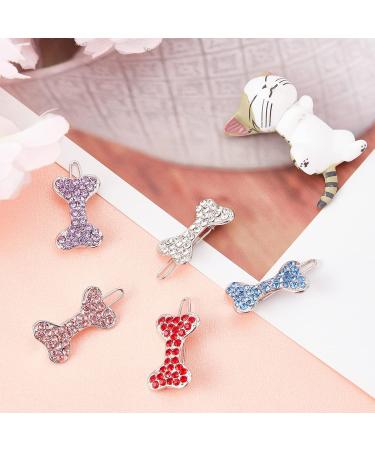 AMIJOUX 5pcs Rhinestone Dog Hair Clips | Stylish Bowknot Grooming Accessories for Small Dogs & Cats - Buy Online on GoSupps.com