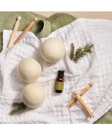 Thymes Frasier Fir Wool Dryer Balls Set with Laundry Fragrance Oil - Eliminate Wrinkles, Static & Lint - Scented Laundry Supplies - Buy Online on GoSupps.com