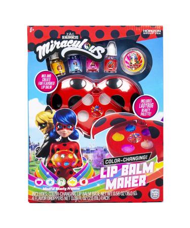 Miraculous Color-Changing Lip Balm Maker  Make Your Own Ladybug Lip Gloss Kit  Travel-Friendly Lip Balm Palette Great for Miraculous Parties & Group Activities  Perfect for Kids Ages 6  7  8  9  10