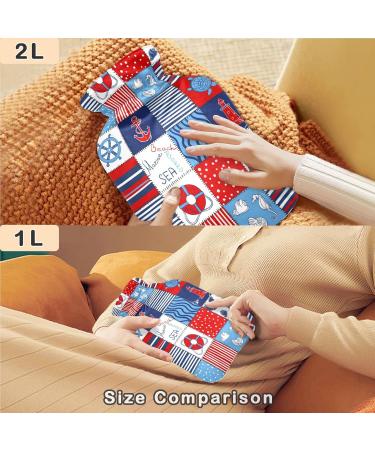 Naanle Ocean Sea Horse Heat Bottle 1L - Transparent Warm Water Flask for Pain Relief & Cold Therapy | Bed Hand & Foot Warmer - Buy Online on GoSupps.com