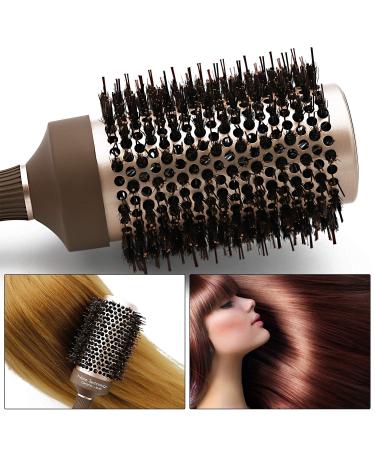 Ceramic Ion Thermal Barrel Round Brush Set - 4 Sizes Boar Bristle for Blow Drying, Styling, Curling - Brown Handle - Buy Online on GoSupps.com