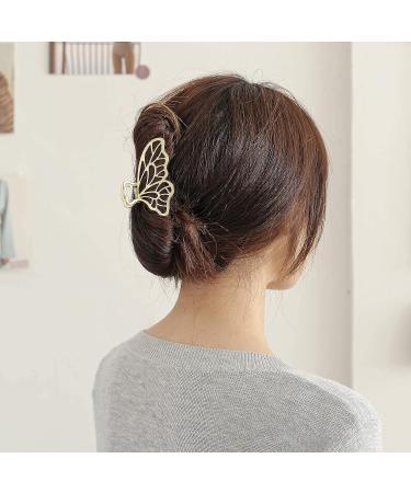 KISSKIKO Butterfly Hair Claw Clips Set - 4 Pcs Cute Nonslip Small Clips for Thick, Curly Hair | Metal Hair Accessories Gift for Girls - Buy Online on GoSupps.com