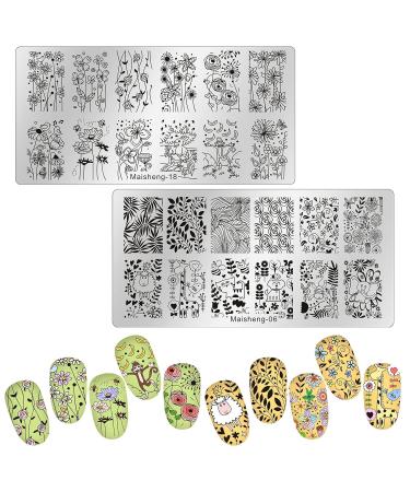 Niceneeded 5Pcs Nail Art Stamps - Flower & Leaf Stamp Kit for DIY Nail Decoration | Perfect for Women & Girls - Buy Online on GoSupps.com