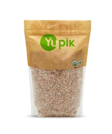 Yupik Organic Wheat Flakes 1 kg Non-GMO Vegan Kosher Raw Flakes Steamed Rolled and Lightly Toasted Whole Wheat Salt-Free Oil-Free Source of Fiber Ideal for Baking & Cooking 1 kg (Pack of 1)