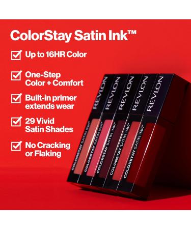 Revlon Colorstay Satin Ink Liquid Lipstick - Long-Lasting Rich Color 005 Silky Sienna Infused with Black Currant Oil 1 Piece - Shop Internationally! - Buy Online on GoSupps.com