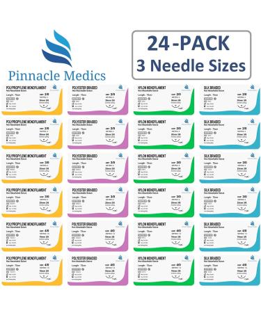 Suture Kit for Medical Students | 24 Mixed Sutures with Needle | Training Tool for Medical, Nursing & Vet Students | Step by Step HD Video Tutorial - Buy Online on GoSupps.com