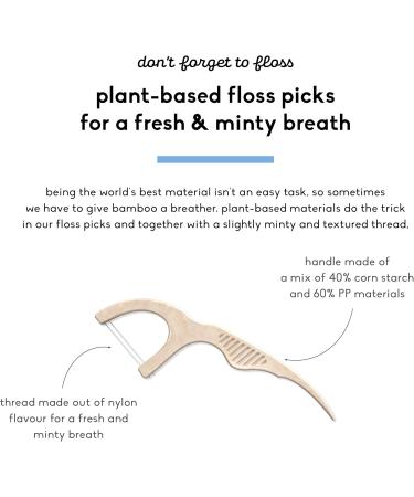 The Humble Co. Plant Based Floss Picks | Fresh Mint | Eco-Friendly Vegan Oral Care - Dentist Approved - Removes Plaque, 4 x 50p - Buy Online on GoSupps.com