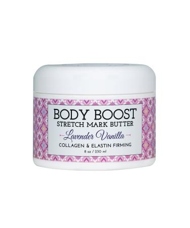 Body Boost Lavender Vanilla Stretch Mark Butter 8 oz.- Treat Stretch Marks and Scars- Pregnancy and Nursing Safe- with Shea Butter