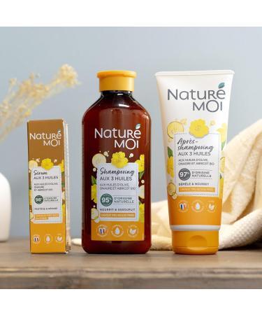 Natur Moi - Nourishing Shampoo - Dry Damaged Frizzy Hair Care - Sulfate-Free Shampoo - Nourishes and Softens - With 3 Organic Oils - 95% Natural Origin - 250 ml - Made in France - Buy Online on GoSupps.com