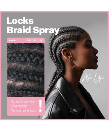 immetee Locks Braid Spray Hair Spray for Braids Locks Twists and Cornrows Refresh Itchy & Dry Scalp Moisturizes High Shine for Dull Hair. 150ml/5.07fl.oz - Buy Online on GoSupps.com