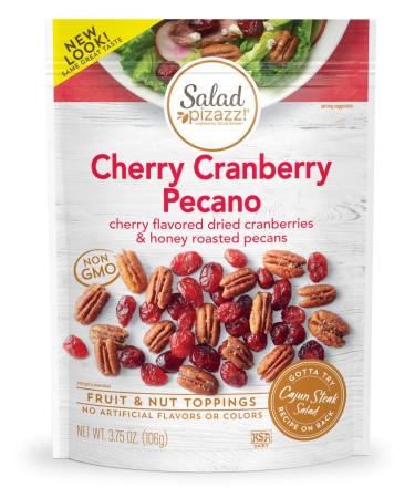 Salad Pizazz Salad Toppers, Cherry Cranberry Pecano, 3.75 ounce resealable bag (pack of 6), Non-GMO, No artifical flavor or colors, Kosher Cherry Cranberry Pecano 6 Pack (3.75 Ounce bags)
