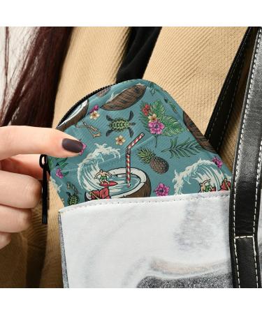 Coconut & Surfing Summer Pattern Pill Case Bag | Zipper Weekly Organizer for Travel Family & Camping - Buy Online on GoSupps.com