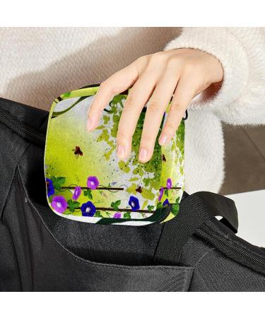 Menstruation Pad Bag with Zipper | Women s Tampon & Napkin Collection Bag - Ladybug & Morning Glory Design - Buy Online on GoSupps.com