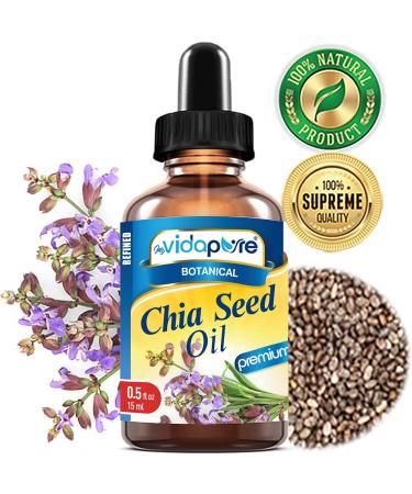 MYVIDAPURE CHIA SEED OIL Pure Natural Undiluted Refined Cold Pressed Carrier Oil for Skin Face Hair Lip and Nail Care Anti-Aging (0.5 Fl Oz) 0.5 Fl Oz (Pack of 1) - Buy Online on GoSupps.com