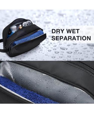 BAGSMART Men's Travel Toiletry Bag - Water-Resistant Dopp Kit in Black - Lightweight Shaving Bag for Full-Sized Toiletries - Medium Size - Buy Online on GoSupps.com