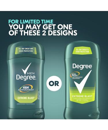 Buy Degree Men Original Protection Antiperspirant Deodorant Twin Pack - 48-Hour Sweat & Odor Protection Extreme Blast - 2.7 oz & 8.1 oz Pack of 4 - International Shipping Available - Buy Online on GoSupps.com