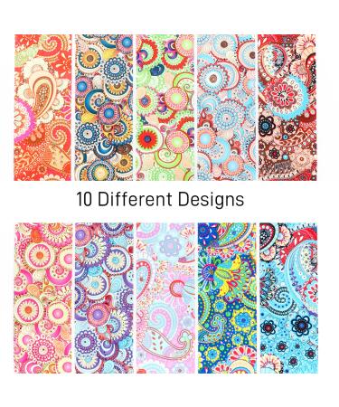 Bohemia Nail Foil Sticker Set - Colorful Paisley Design for DIY Nail Art | 10 Sheets Decals for Manicure Supplies - Style 4 - Buy Online on GoSupps.com