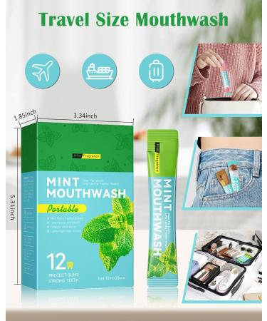 Mini Mouthwash Travel Size Portable Set-20 Packs Individual Small Mint Mouthwash Travel Clean Mouth Wash Mouthwash for Fresh Breath & Clean Mouth Christmas Care Gift Kit for Women Men - Buy Online on GoSupps.com