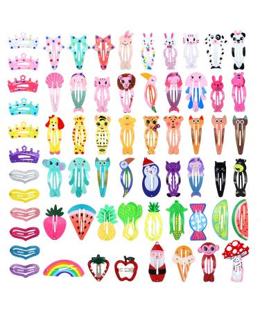 Cinaci 64 Pack Cute Cartoon Animal Fruit Pattern Anti-slip Metal Snap Hair Clips Barrettes Hairpins Hair Accessories for Toddlers Kids Teens little Girls Pets Dogs - Buy Online on GoSupps.com