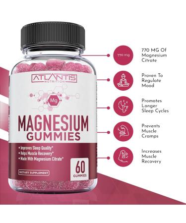 Supergreen Magnesium & Ashwagandha Gummies - Sleep Aid & Muscle Cramp Relief | Immune Support with Spinach, Broccoli, Green Tea & Acai - 60 Gummies - Buy Online on GoSupps.com