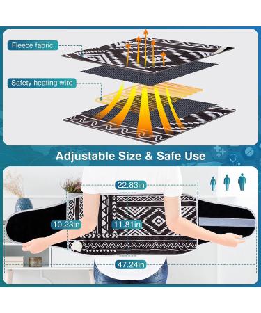 XL Electric Heating Pad for Back Pain Relief - 12x47 Large with 6 Heat Settings and Auto Off - Ideal for Period Cramps, Neck, and Shoulders - Black - Buy Online on GoSupps.com